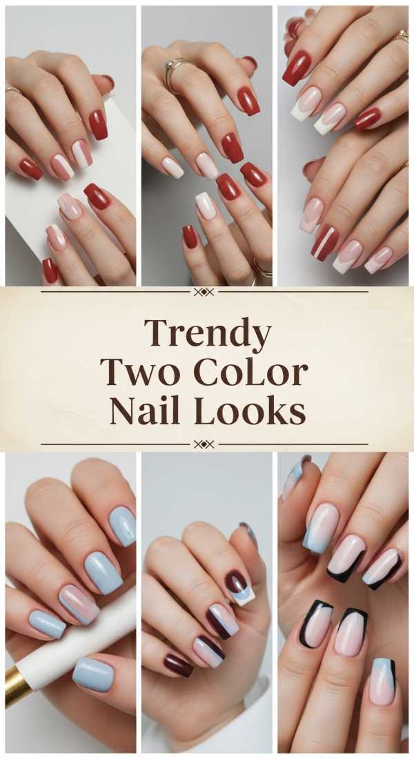 Trendy Two Color Nail Looks 6a08b018cbcea