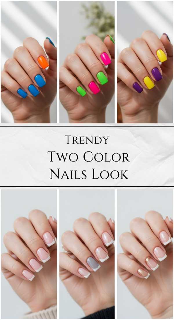 Bold & Bright: Why Multi-Colored Nails are the Summer's Hottest Trend Trendy Two Color Nails Look 6a08b0048dd9c
