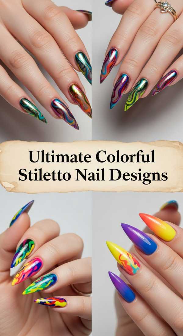 Ultimate Colorful Stiletto Nail Designs 6a08b02317ac1
