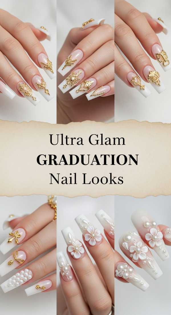 From Spring Pastels to Winter Glitz: The 2024 Seasonal Nail Edit Ultra Glam Graduation Nail Looks 6a134f1e56ed5