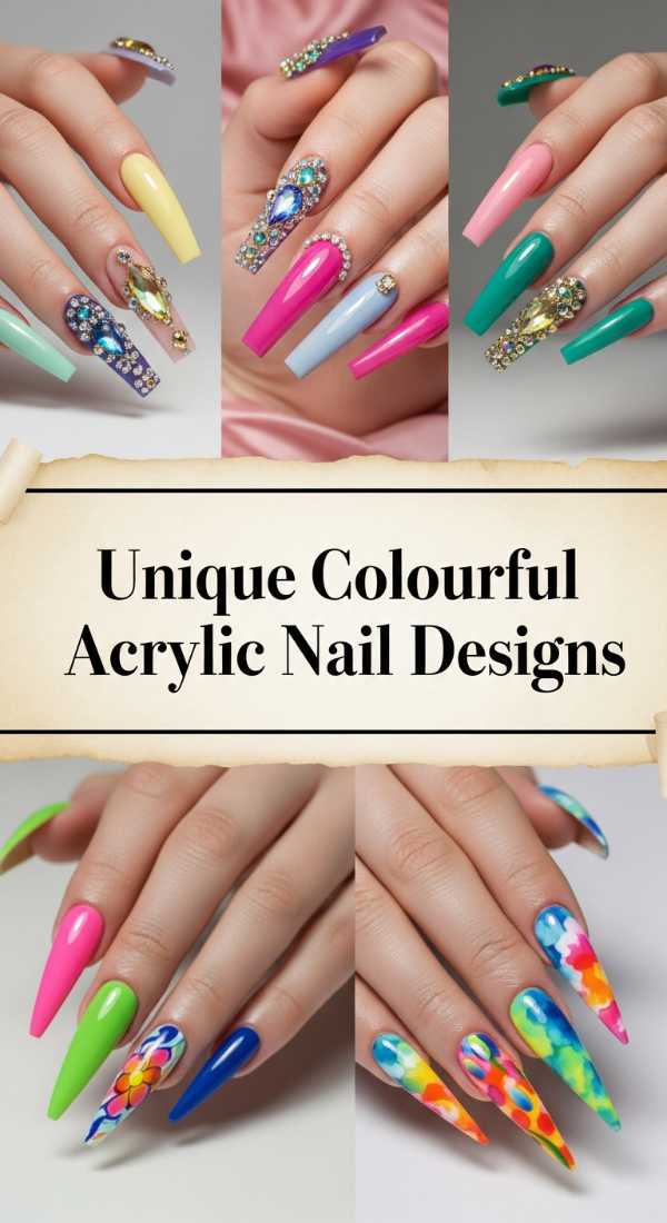 Beyond the Monochrome: 10 Vibrant Multi-Colored Nail Ideas to Try Unique Colourful Acrylic Nail Designs 6a08b1b8d43f2