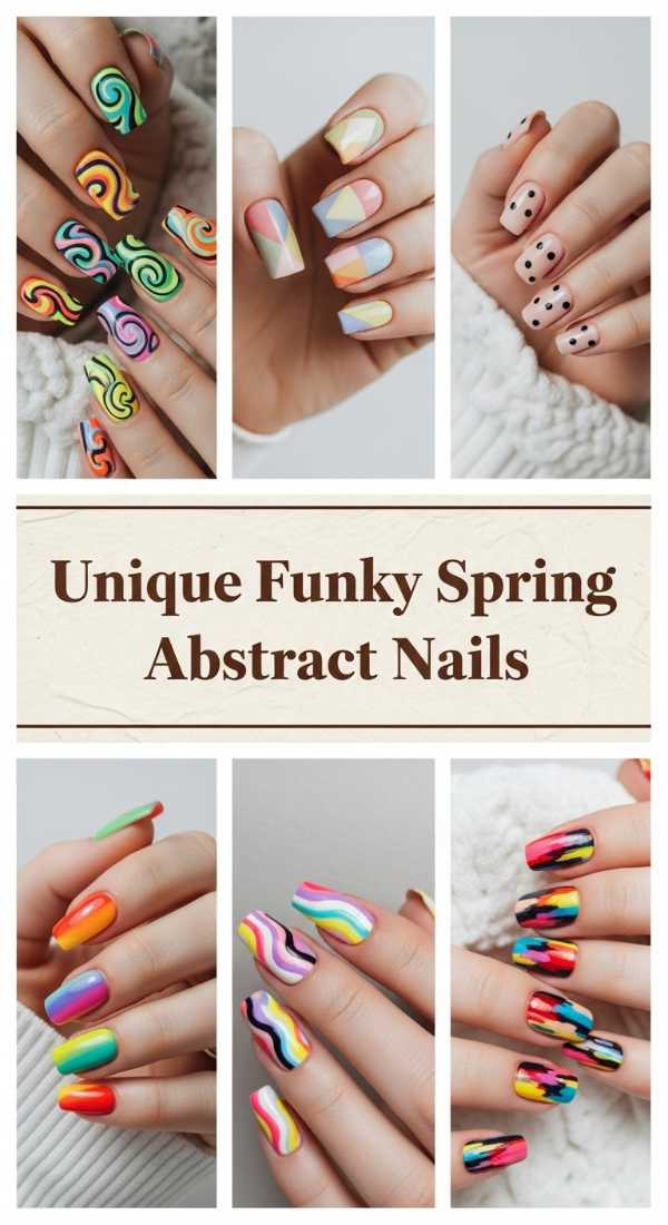Unique Funky Spring Abstract Nails 69ff6c1c0b081