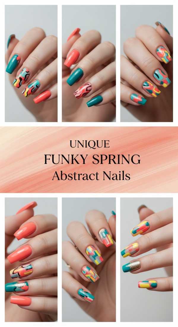 Unique Funky Spring Abstract Nails 69ff6da2b9c5d