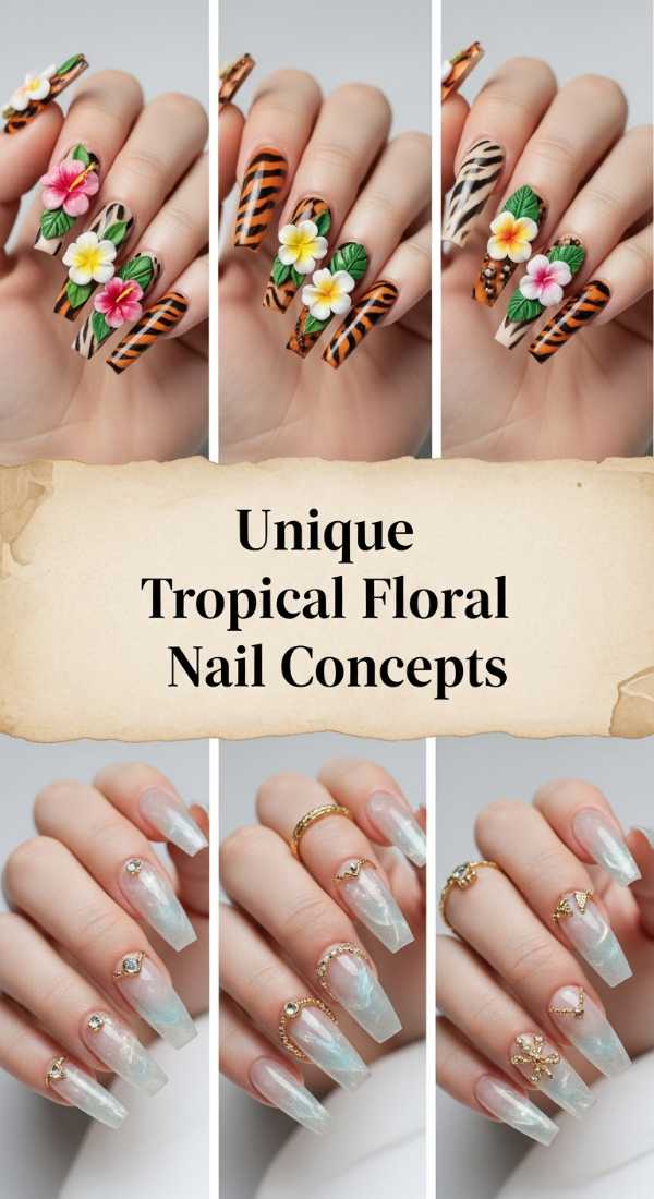 Unique Tropical Floral Nail Concepts 6a134f1ab348b