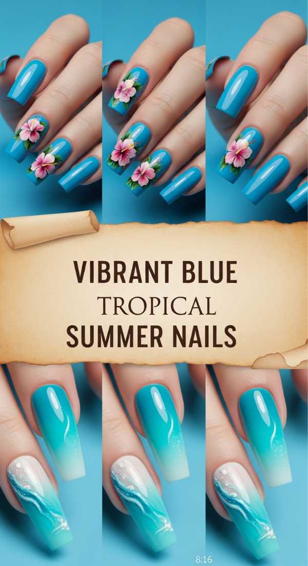 Gold, Glass, and Glamour: The Most Expensive-Looking Nails of 2026 Vibrant Blue Tropical Summer Nails 69ff6c0cba7bc