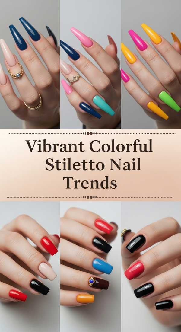 Vibrant Colorful Stiletto Nail Trends 6a08b1a7395eb