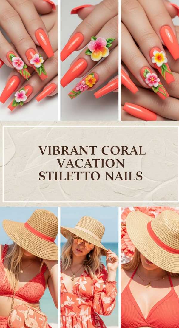 Vibrant Coral Vacation Stiletto Nails 69ff6c020a96e