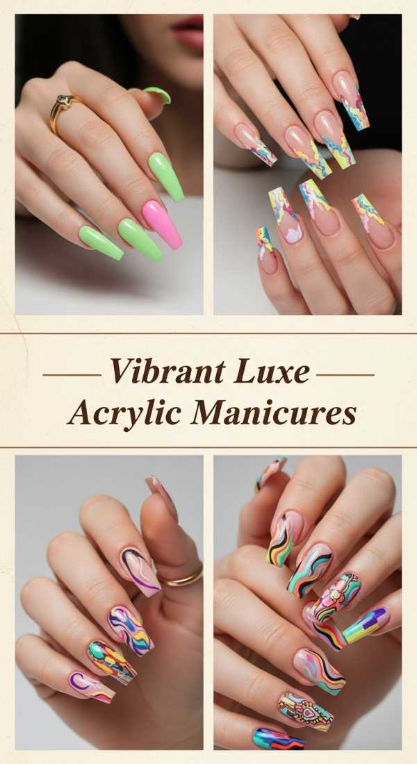 Vibrant Luxe Acrylic Manicures 6a08b1a103f77