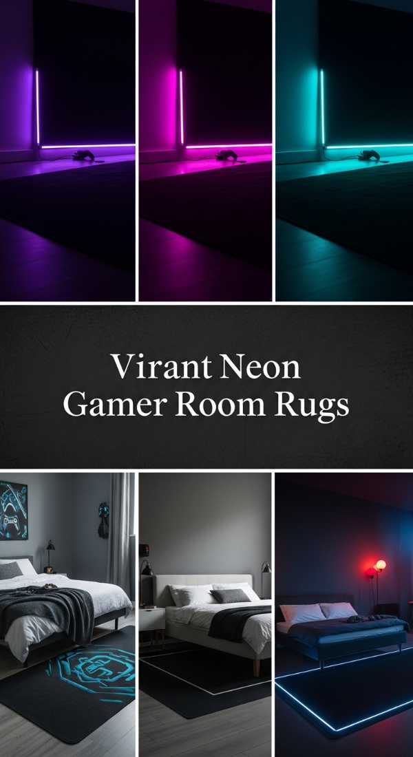 Vibrant Neon Gamer Room Rugs 69f48df7c6979
