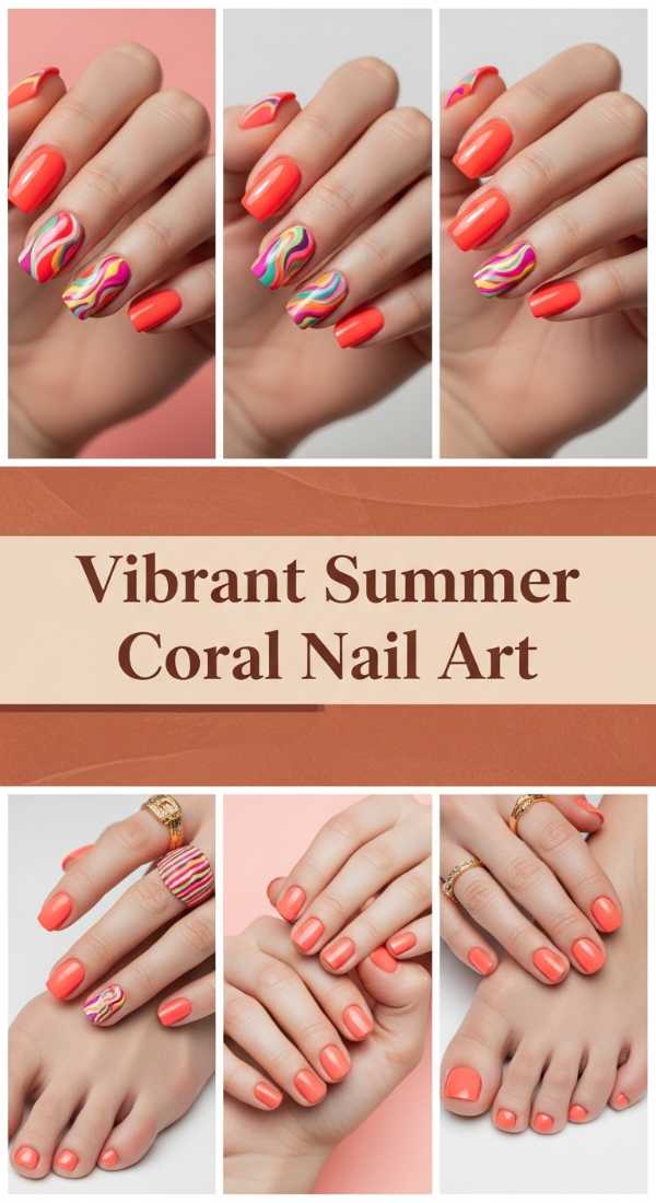 Vibrant Summer Coral Nail Art 69ff6c0ab9995