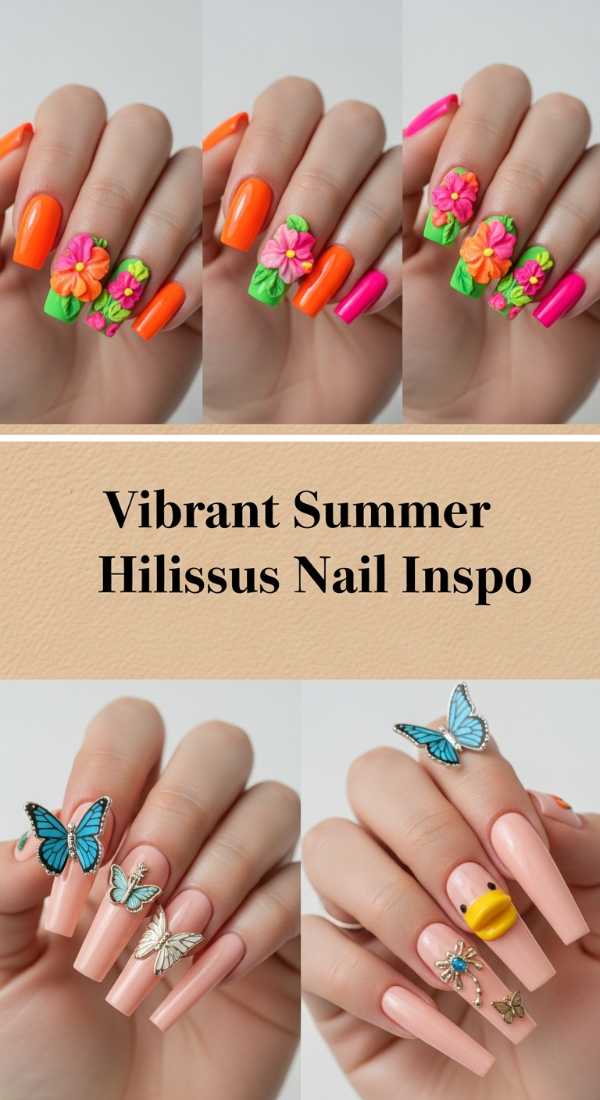 From Spring Pastels to Winter Glitz: The 2024 Seasonal Nail Edit Vibrant Summer Hibiscus Nail Inspo 6a134f1f8d959