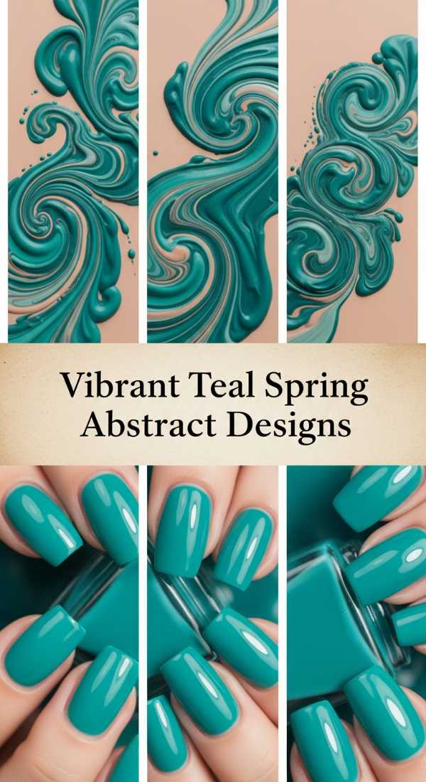 Vibrant Teal Spring Abstract Designs 69ff6c048c416
