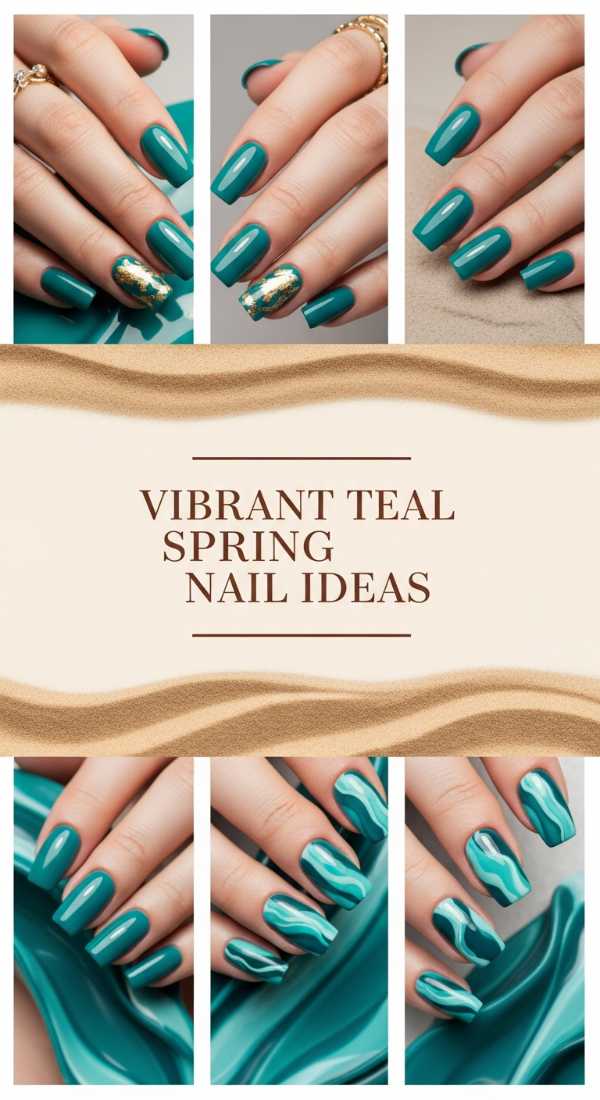 Vibrant Teal Spring Nail Ideas 69ff6dad8b1e7