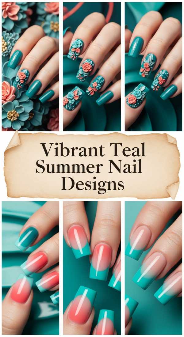Vibrant Teal Summer Nail Designs 6a006b7529ada
