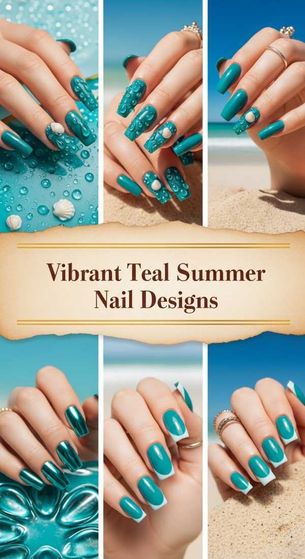Vibrant Teal Summer Nail Designs 6a006b7e409f5