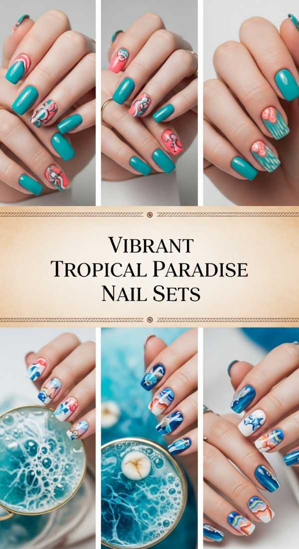 Vibrant Tropical Paradise Nail Sets 6a006b583e24a