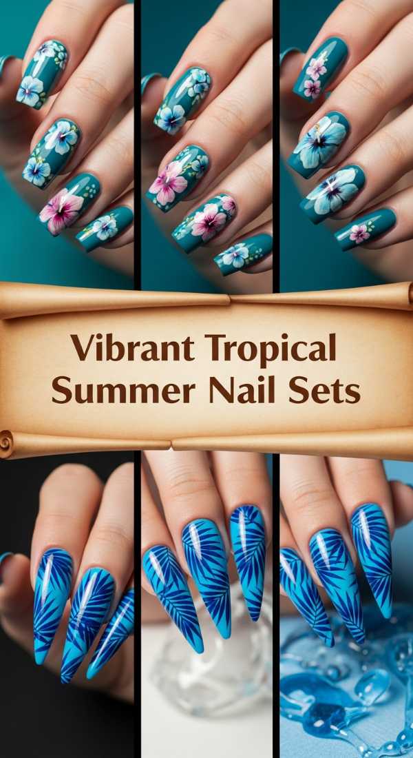 Vibrant Tropical Summer Nail Sets 69ff6da862b52