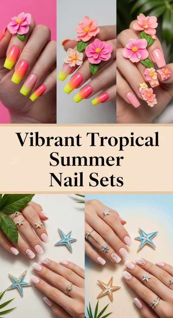 Vibrant Tropical Summer Nail Sets 6a1341fecbbdb