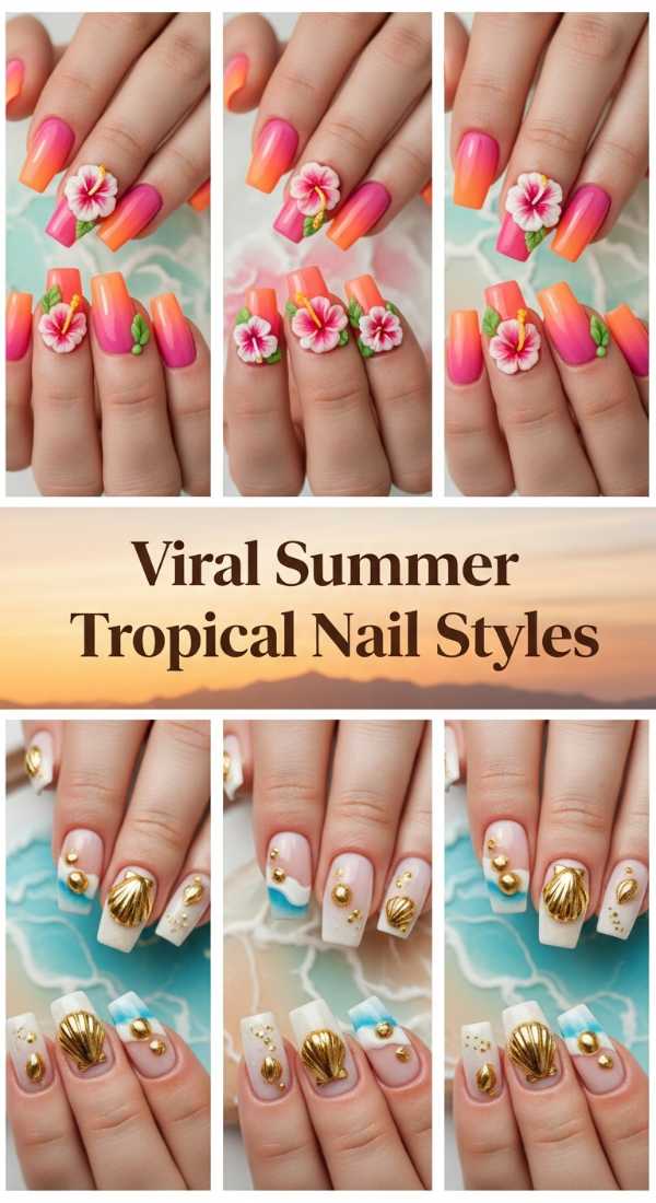 Viral Summer Tropical Nail Styles 6a13408651741
