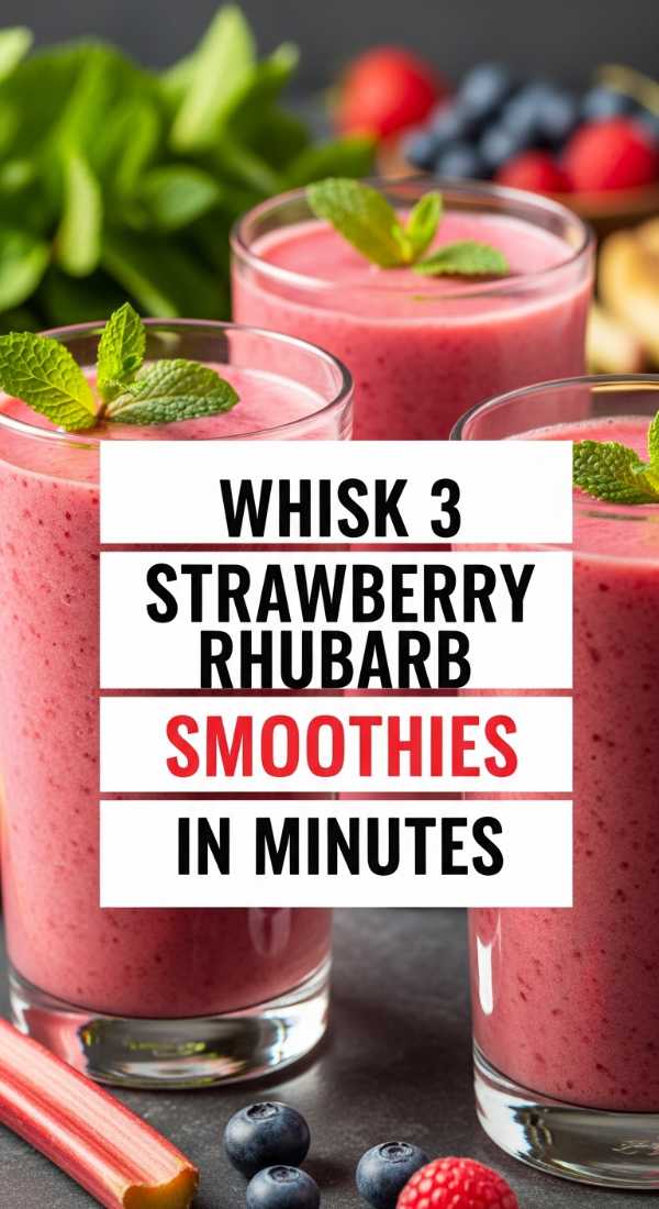 Whisk 3 Strawberry Rhubarb Smoothies In Minutes 69fd8cb706564
