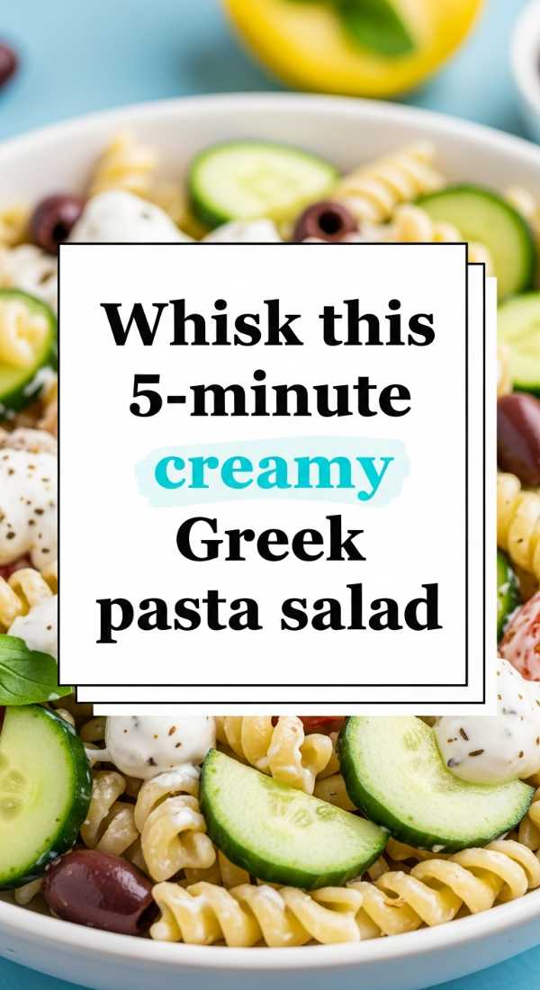 Sun-Kissed Superfoods: Light Meals for Hot Days Whisk This 5 Minute Creamy Greek Pasta Salad 6a142b7a7d5cc